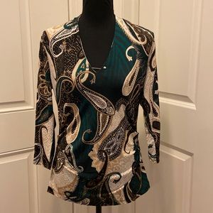 New York & Company - Women's V-Neck Paisley Print Blouse (NWT)